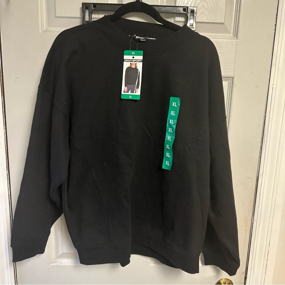 DKNY Women Black Crewneck Sweater - XL